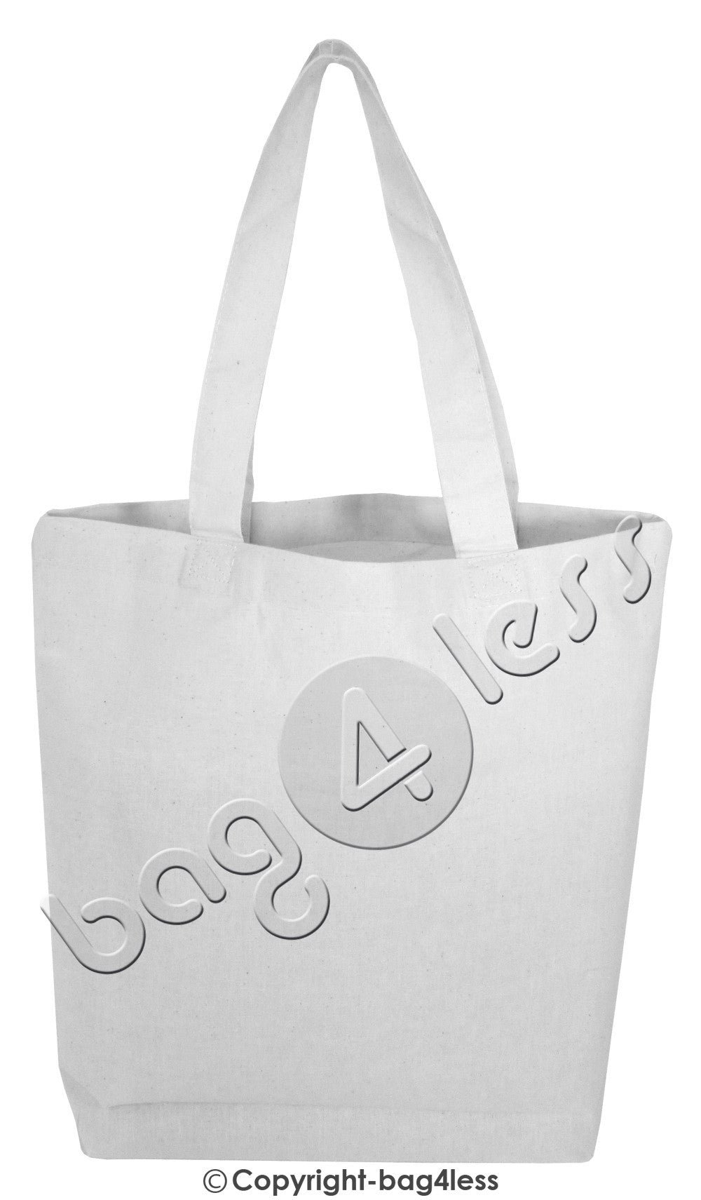 White Cotton Tote Bag Bottom Gusset Reusable 