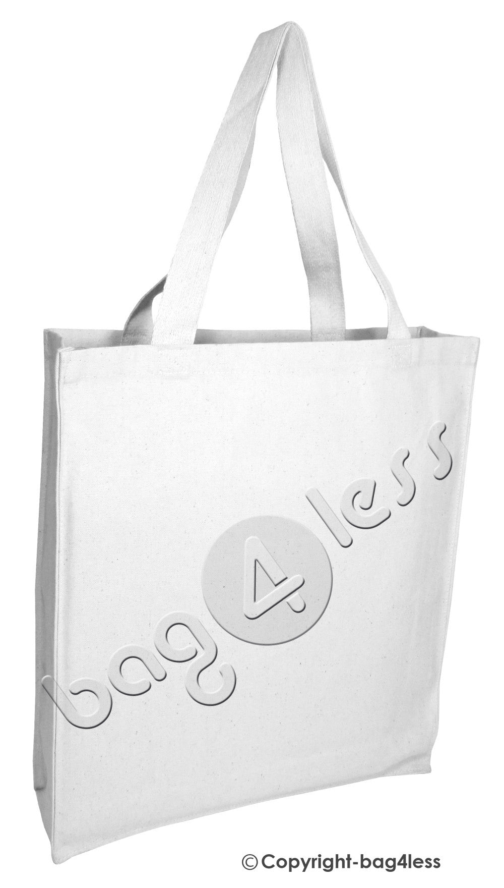 White Full Gusset Canvas Shopping Tote Bag Wholesale