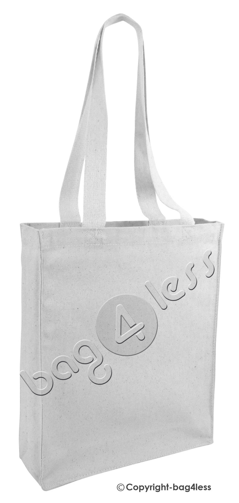 White Cotton Canvas Gusset Book Bag Promotional