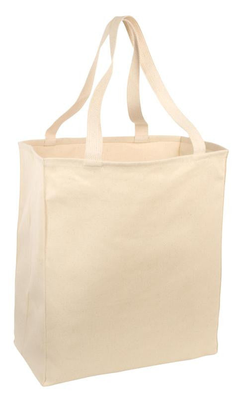 Cotton Over-the-Shoulder Grocery Tote Bag Natural