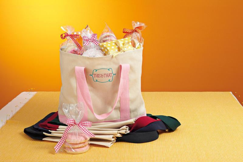 Large Heavy Cotton Canvas Two Tone Tote Bag TF285