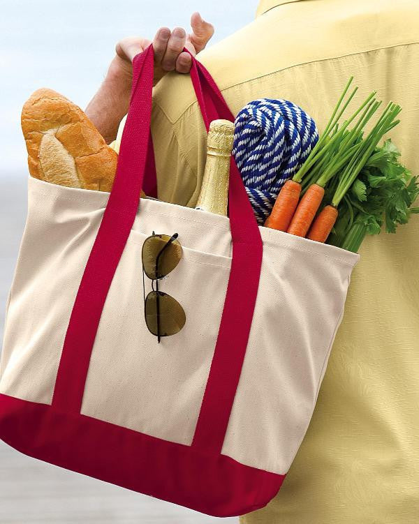 Large Heavy Cotton Canvas Two Tone Tote Bag TF285