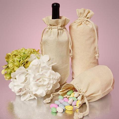Cotton Wine Bags with Drawstrings Closure - WB2653
