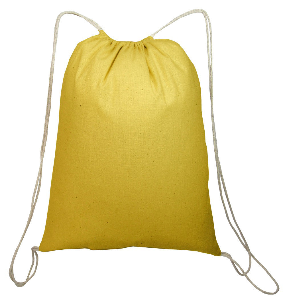 Cotton Drawstring Backpack Yellow