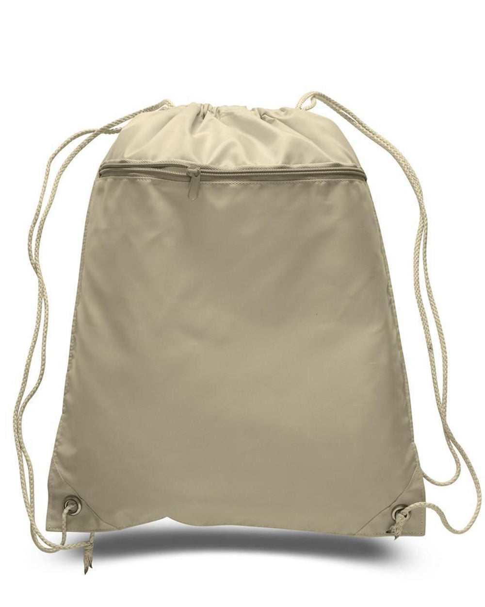 Polyester Drawstring Backpacks W/ Front Pocket - POL11