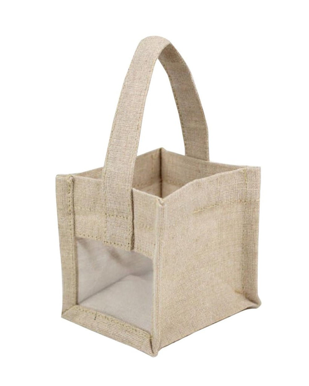 Mini Burlap Bag with Clear Window - TJ905