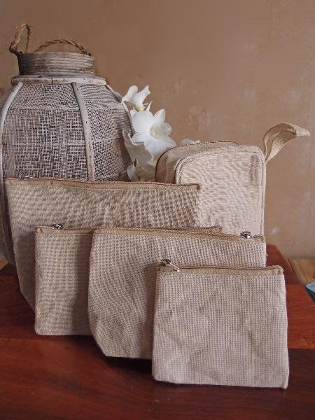Mini Jute Blend Canvas Pouch - TM693